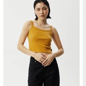 NWT afends ribbed mustard yellow tank
